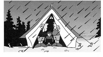 camping in the rain